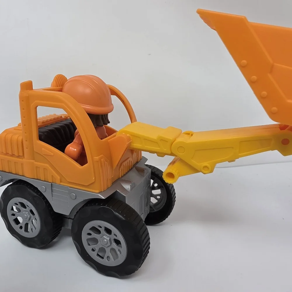 Plastic Backhoe Tractor Construction Orange Worker